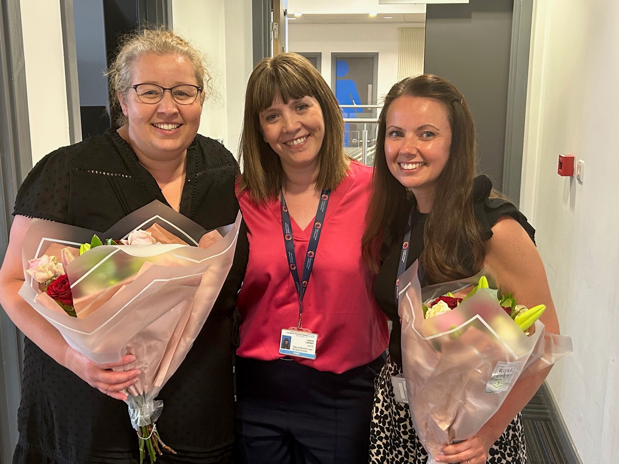 Pictured are Jo Goss, Matron, Jo Lambert, Deputy Divisional Director, and Sarah Dixon, Preceptorship Education Lead