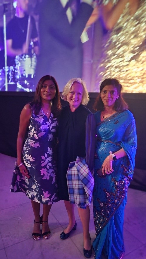 Anu Thomas, right, with, centre, Ruth May, Chief Nursing Officer of NHS England, and, left, Sue Tranka, Chief Nursing Officer of NHS Wales