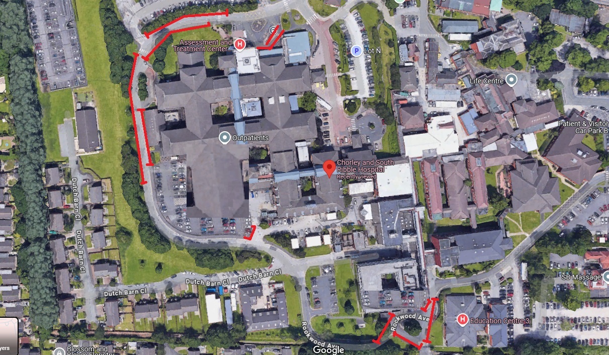 Sat view of the parking marking the areas mentioned in the article