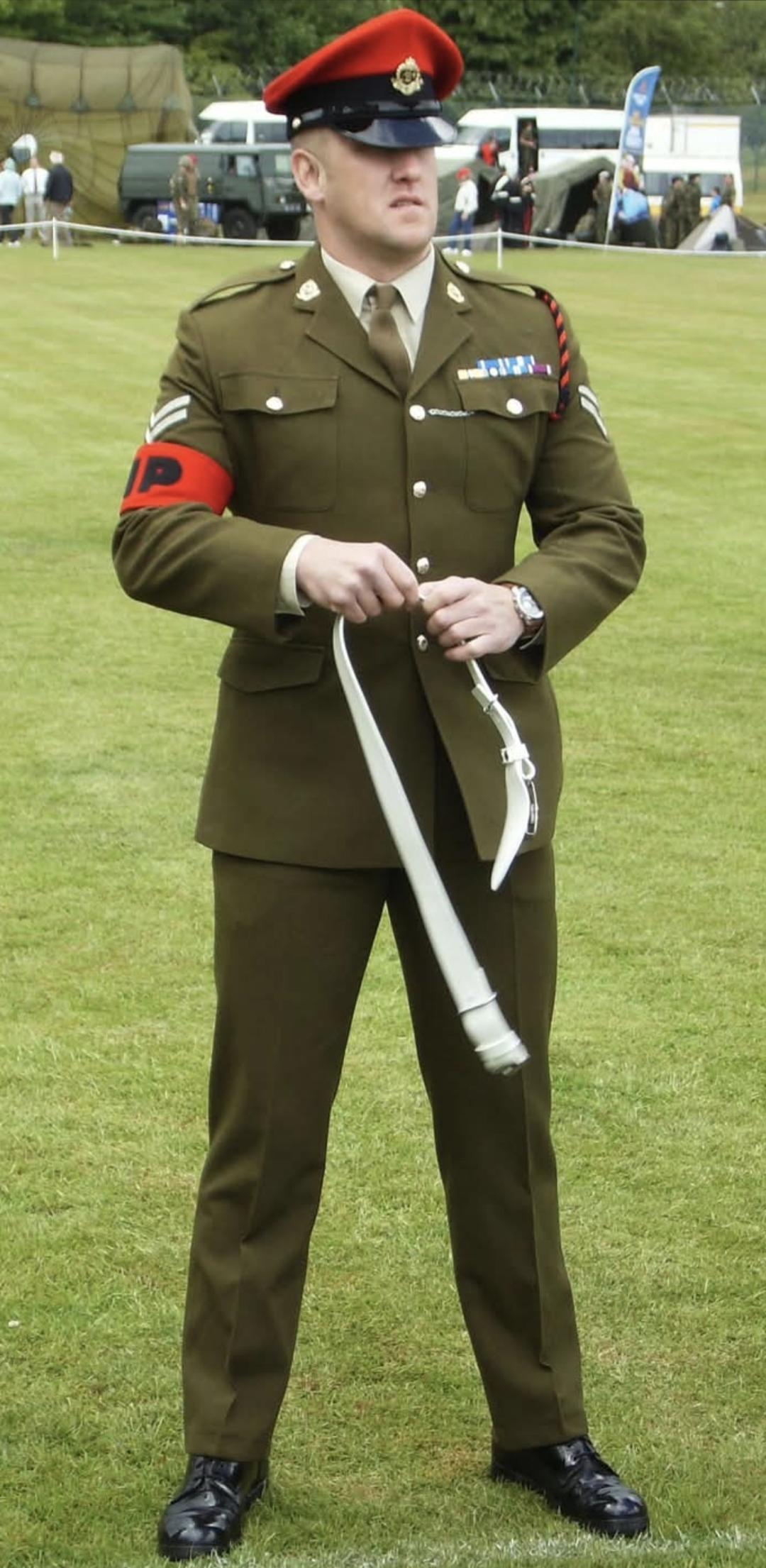 Paul Tunstill wearing his parade military uniform