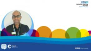 Internantional Nurses Day Slide featuring a nurse and some coloured circles and waves
