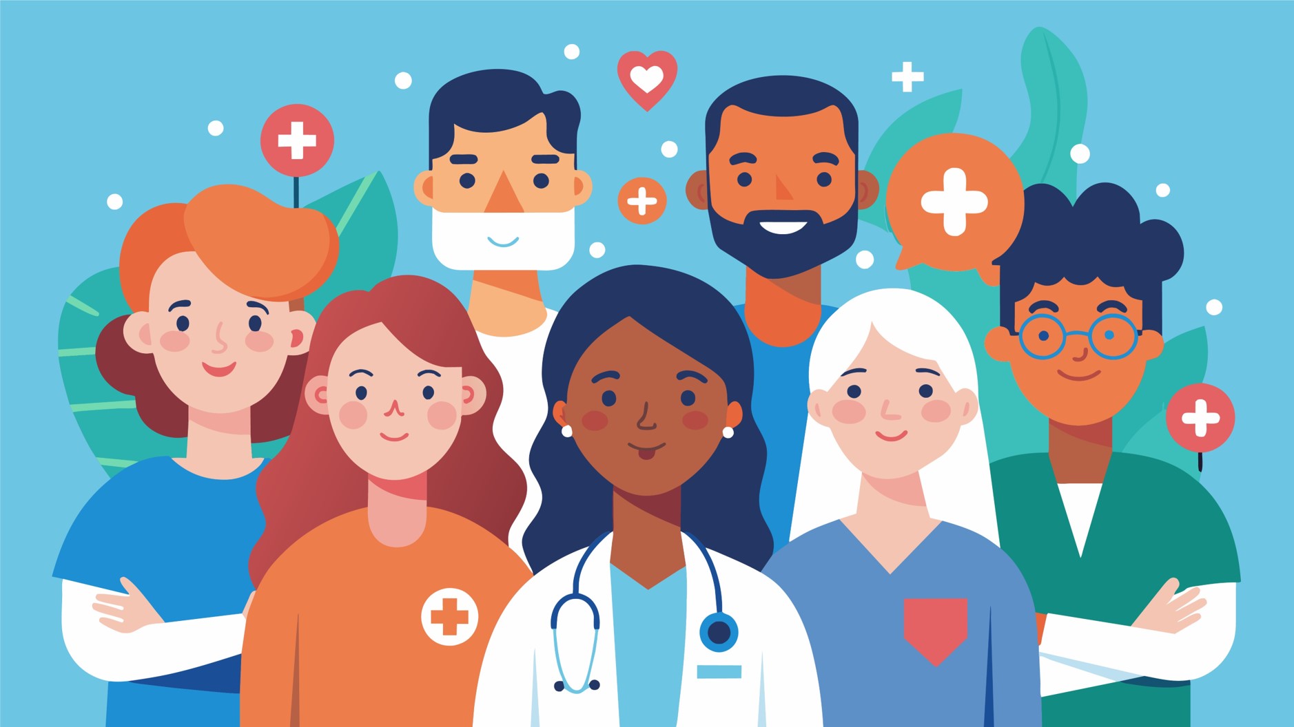 Generic graphic of the perioperative team (illustration)